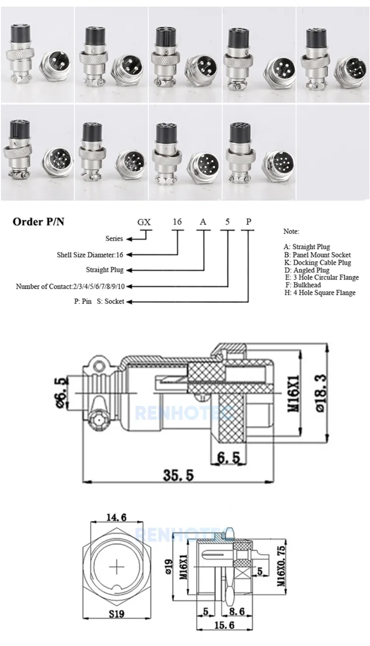 Waterproof Aviation Plug Socket Sd28 28mm 24 Pin Panel Mount Connector Elbow Ip6