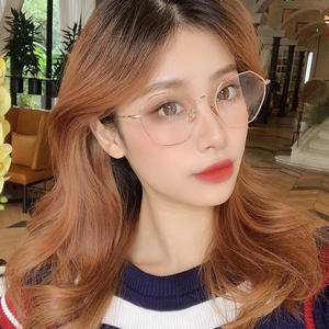 Montura octogonal de metal para gafas de mujer, montura completa, lentes anti UV y anti luz azul, material AC, diseño moderno. - Product Image 5