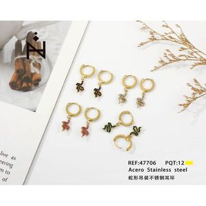 Orecchini Pendenti a Forma di Serpente in Acciaio Inossidabile, Orecchini alla Moda - Product Image 3
