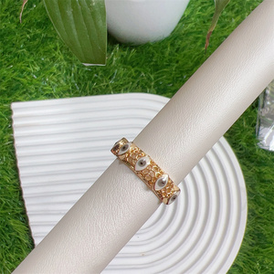 Anillo de ojo de diablo bohemio para mujer, joyería bohemia de 24K, Color dorado esmaltado, anillos de ojos malvados para mujer - Product Image 2