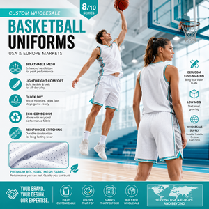 Fabrication de vêtements de sport pour le basketball (en gros) |   Maillots et shorts en mesh personnalisés pour les écoles, les équipes et les détaillants - Product Image 1