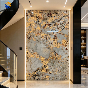 KT STONE Marmo Nero Simmetrico Effetto Crack, Stile Classico Europeo per Pareti e Scale, Sfondo per Scale a Chiocciola in Stile <span class=keywords><strong>Palazzo</strong></span> - Product Image 3
