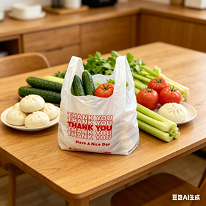 Transparent PE Durable Mailer Vest Bags for T-Shirts Retail Display Food Packaging & Daily Shopping Use - Product Image 1