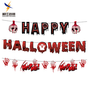 Venta al por mayor de pancartas colgantes coloridas de Halloween, Bandera de papel, letrero de pared para decoración de fiesta para graduación, Navidad, <span class=keywords><strong>Año</strong></span> <span class=keywords><strong>Nuevo</strong></span>, Pascua - Product Image 3