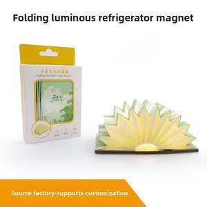 미니 접이식 발광 우드 북 라이트, 강력 자석 흡착, 창의적 냉장고 자석 디자인, 추석 프로모션 기업 선물 - Product Image 6