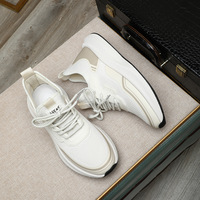 Chaussures de sport respirantes pour hommes en maille ajourée, à lacets, amortissantes, antidérapantes, à semelle épaisse, pour la marche en extérieur et la course à pied