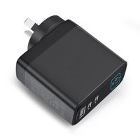 Chargeur rapide HNT 67W GaN à 3 ports, adaptateur mural USB de type C avec affichage numérique LED, prise PD QC AU pour ordinateur portable, iPhone, tablette Samsung