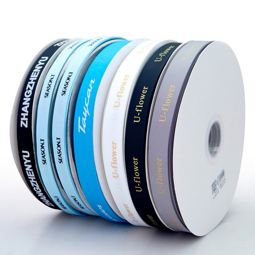 Custom Printed Luxury Wedding Christmas Gift Ribbon 10mm 15mm 20mm Gold Foiled Satin Eco-Friendly Custom Colors for Gift