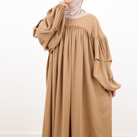 Robe Abaya coréenne surdimensionnée Nida de qualité supérieure avec manches à volants superposés, élégance fluide, vêtements islamiques, Abaya pour Ramadan et Eid