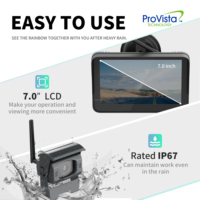 Système de caméra de recul 7 "LCD moniteur de recul + Vision nocturne IR longue Distance avec caméra de recul en métal sans fil IP67