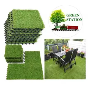 UNI Kunstrasen fliesen Interlocking Grass Deck Fliesen Realistische Gras boden matte für Terrassen dach