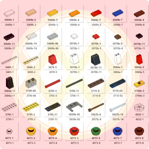 100g/sacchetto 1x1 Piastra con cerniera rotonda su un lato con maniglia, Mattoncini da costruzione, Giocattoli educativi in plastica per l'apprendimento dei bambini - Product Image 6