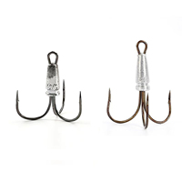 Hameçon de pêche lesté à trois griffes avec ardillon pour lancer longue distance sur cannes à spinning – Trois hameçons durables avec plomb