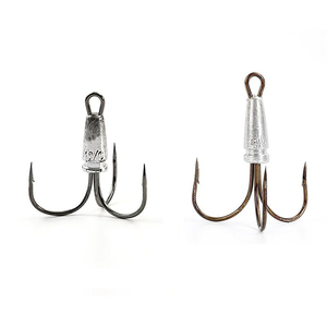Hameçon de pêche lesté à trois griffes avec ardillon pour lancer longue distance sur cannes à spinning – Trois hameçons durables avec plomb - Product Image 2