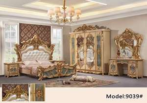 Luxuriöses Handgefertigtes Himmelbett King Size Königlich Blattgold Verziert Luxusbetten Premium Hersteller Lieferant Holzmöbel für Zuhause - Product Image 6