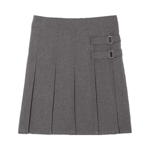 <b>Girls</b>' Children School Uniform <b>Skort</b> in Khaki Navy with Adjustable Waist Pleated Front POLYESTER BLEND Fabric Merucare Brand - Product Image 4