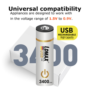 1.5V 3400mwh Loại C USB lithium có thể sạc lại ion pin, Lithium Ion <span class=keywords><strong>AA</strong></span> có thể sạc lại pin với dòng USB | <span class=keywords><strong>4</strong></span>-Count đóng gói - Product Image 3