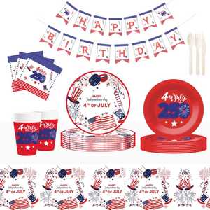 DAMAI 2026, Nueva Llegada, Platos de Papel Personalizados para el 250.º Aniversario del Día de la Independencia, Juego de Vajilla Desechable para Estados Unidos - Product Image 2