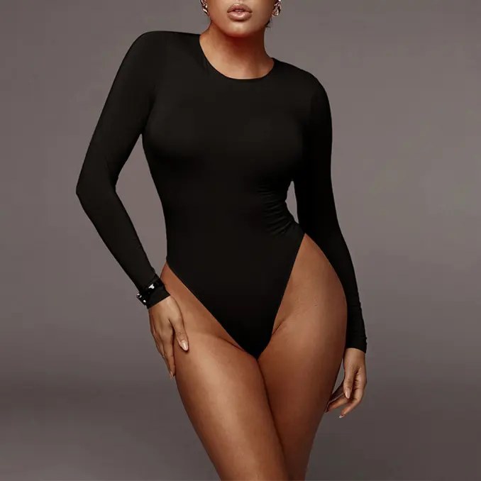 Wholesale Woman Long Sleeve Seamless High Neck Bodysuit Bodysuits For Women