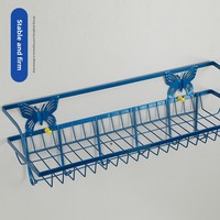 Personnalisé monocouche papillon fleur en fer forgé crochet étagère de rangement mural en plastique cuisine salle de bain étagère à épices directe