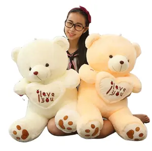 Toptan sevgililer oyuncak ayılar satın seni seviyorum kalp ile oyuncak ayı peluş oyuncak