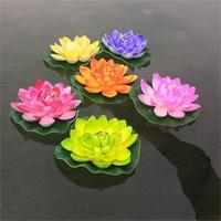 Fleur de lotus artificielle réaliste en plastique, haute simulation, diverses couleurs, imperméable, pour la décoration des bassins à poissons et des réservoirs d'eau, idéale pour les remises de diplômes