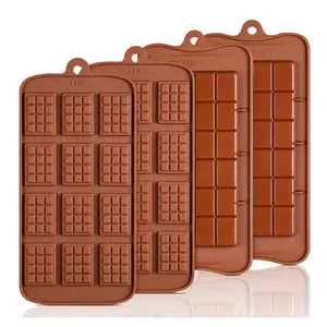 Food Grade Bpa Gratis 12 Wafel Siliconen Opsplitsen Chocolade Molds Candy Eiwit En Energie Bar Siliconen Mal