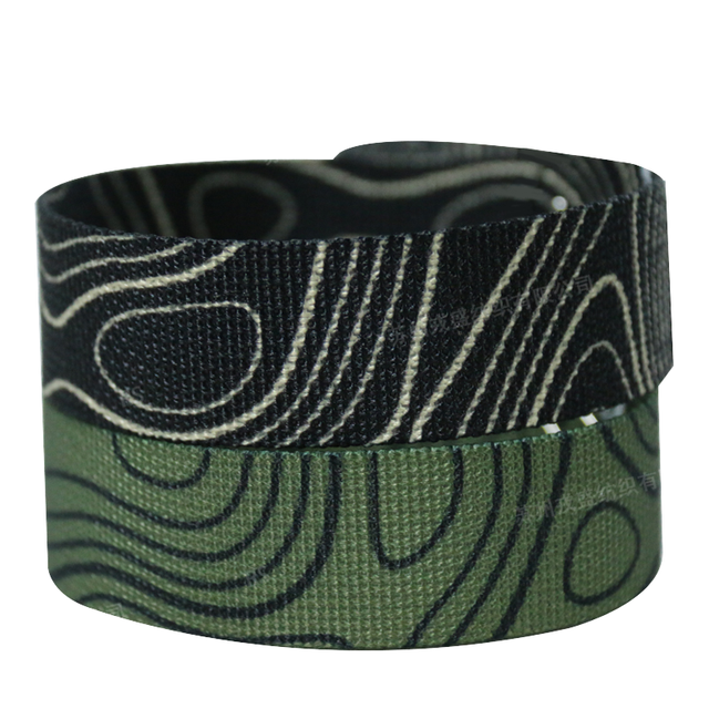 Black and Green Camouflage 25mm High Tenacity Printed 100% Polyester Webbing Tape for Tactical Bags Backpacks and Shoes