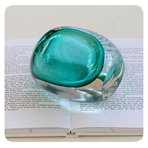 吹きガラス花瓶モダンな家の装飾デザインテーブルセンターピースハイエンド厚く重い無地楕円形のつぼみガラス花瓶 - Product Image 6