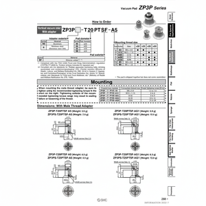 Modèle de tampon de vide pneumatique SMC ZP3P-T35PTSF-A12 pour pièces d'équipement de manutention - Product Image 1