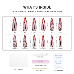 Longue durée 24 pièces ABS <span class=keywords><strong>Super</strong></span> <span class=keywords><strong>long</strong></span> Stiletto papillon conception dureté presse sur <span class=keywords><strong>faux</strong></span> ongles coller sur les ongles avec diamant - Product Image 4