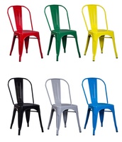 Chaises de jardin modernes en fonte de haute qualité pour usage commercial, finition peinte par pulvérisation multicolore