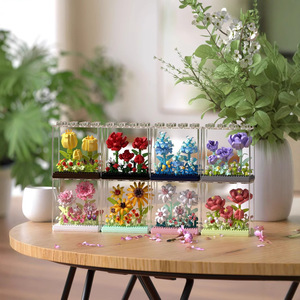Mini Plastic Model Toy Building <strong>Blocks</strong> Eternal Flower Bouquet Assembly Decoration Ornament - Product Image 1