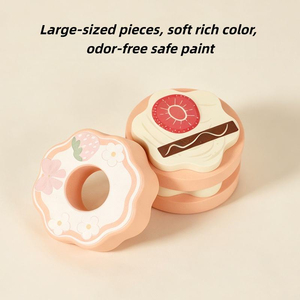 Ensemble de jeu personnalisé <span class=keywords><strong>en</strong></span> <span class=keywords><strong>bois</strong></span> : Présentoir à desserts, service de thé, cadeau d'anniversaire, <span class=keywords><strong>jouet</strong></span> alimentaire de <span class=keywords><strong>cuisine</strong></span>, jeu d'imitation Montessori pour filles - Product Image 4