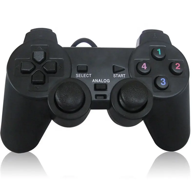 Controlador de console de videogame P2 para motores de vibração dupla P2 com cabo de controle com fio USB sensível