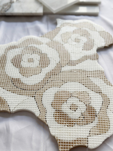 Gạch Khảm Đá Cẩm Thạch Màu Trắng Gạch Ốp Tường Phòng Tắm Nghệ Thuật Gạch Ốp Hoa Sàn Phòng Khách - Product Image 6