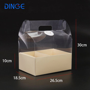 Luxury White Clear Tall Transparent Flower Cake <strong>Box</strong> Pvc Wedding Valentine's Day Mother's Day Birthday <strong>Party</strong> Gift <strong>Box</strong> with Handle - Product Image 2