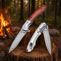 Couteau pliant tactique de Damas, couteau de poche pour la chasse et la survie en extérieur, couteau personnalisé à ouverture assistée, outil, cadeau pour homme DM014