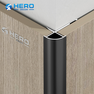 <span class=keywords><strong>Profil</strong></span>é en alliage <span class=keywords><strong>d</strong></span>'aluminium <span class=keywords><strong>pour</strong></span> panneau mural MDF de centre commercial de luxe, moulure de revêtement en métal en forme de R <span class=keywords><strong>pour</strong></span> coin extérieur avec finition affleurante - Product Image 2