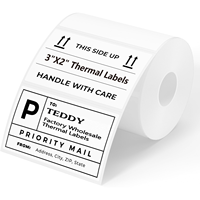 Etiquetas térmicas blancas TEDDY al por mayor, 3x2 pulgadas (76x51mm), 3 capas, 500 unidades por rollo, impermeables y resistentes al aceite, para códigos de barras