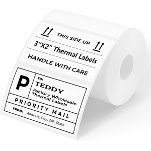 Etiquetas térmicas blancas TEDDY <span class=keywords><strong>al</strong></span> por mayor, <span class=keywords><strong>3x2</strong></span> pulgadas (76x51mm), 3 capas, 500 unidades por rollo, impermeables y resistentes <span class=keywords><strong>al</strong></span> <span class=keywords><strong>aceite</strong></span>, para códigos de barras - Product Image 1