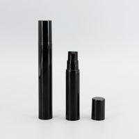 Flacon pulvérisateur portable 5ml 10ml 15ml, flacon d'échantillon de lotion, flacon de crème pour les yeux en plastique noir rechargeable