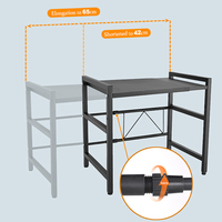 Grille de four à micro-ondes extensible à 2 niveaux réglable h pliable rangement de cuisine rack à micro-ondes en métal