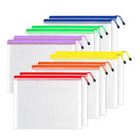 Bolsa de malla con cremallera de 8 colores, impermeable, Material PP, bolsa para documentos, bolsas impermeables multiusos con cremallera