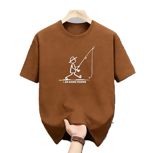 Camiseta - 100% Algodón 180g, Diseño Gráfico de Figura de Palo 'Voy a Pescar', Camiseta Divertida para Pescadores, Aficionados a la Pesca, Humor, Talla Grande - Product Image 3