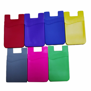 Factory Direct Sale <b>Cheap</b> <b>Gift</b> Custom Logo MM Silicone Phone Sticker 2 Layers ID Card Holder - Product Image 4