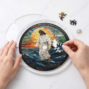 Ornement suspendu <span class=keywords><strong>pour</strong></span> fenêtre en forme de puzzle irrégulier sur le thème du christianisme, attrape-soleil en acrylique DIY <span class=keywords><strong>pour</strong></span> la maison et le jardin - Product Image 2