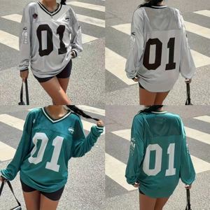 Футболка оверсайз из шелка и сетчатой ткани с длинным рукавом - Product Image 3