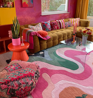 Tapis d'intérieur contemporain haut de gamme en laine de Nouvelle-Zélande, fait main, 4,5 lb, doux et moelleux, pour hôtel, villa, salon, tapis tufté à la main