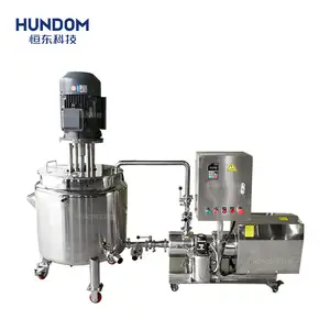 HUNDOM Hydraulic Lifting Vacuum High Shear Emulsifying Mixer Cosmetics Lotion Making Machine With Stirring